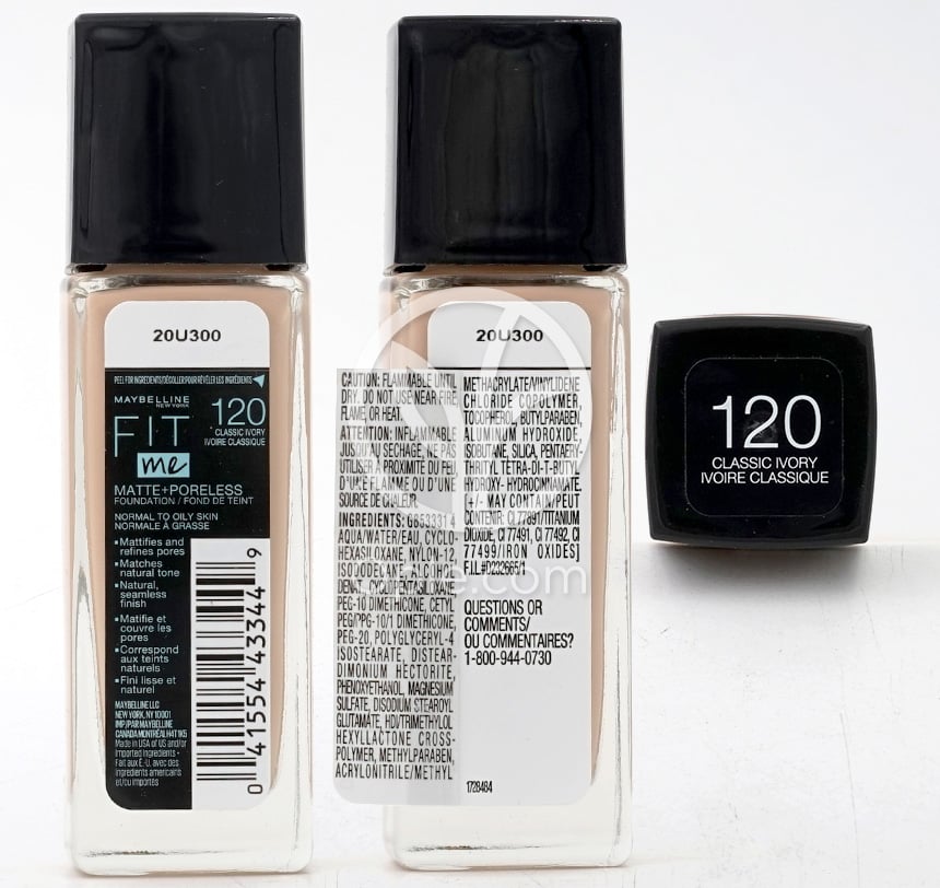 메이블린뉴욕_핏 미 매트+포어레스 파운데이션 120 클래식 아이보리, 30ml — 후면