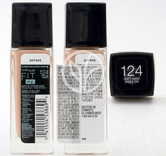 메이블린뉴욕_핏 미 매트+포어레스 파운데이션 124 소프트 샌드, 30ml