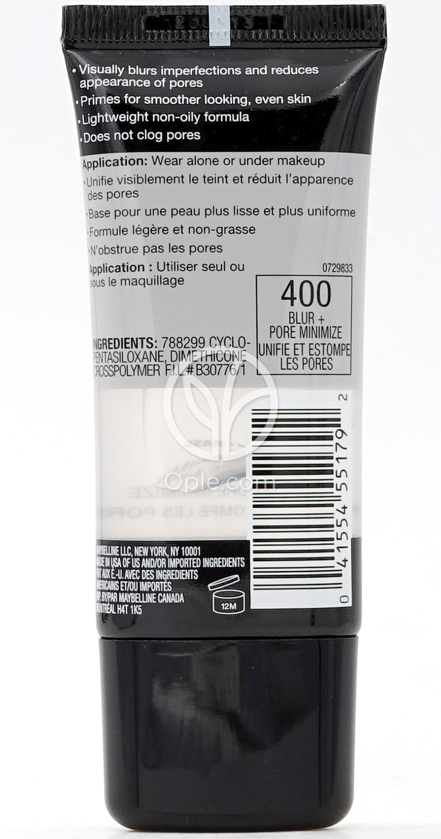 메이블린뉴욕_마스터 프라임 바이 페이스스튜디오 프라이머 400 블러+포어 미니마이즈, 30ml — 후면