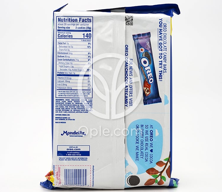 Oreo, Family Size, Mint Cream  1 lb — 후면