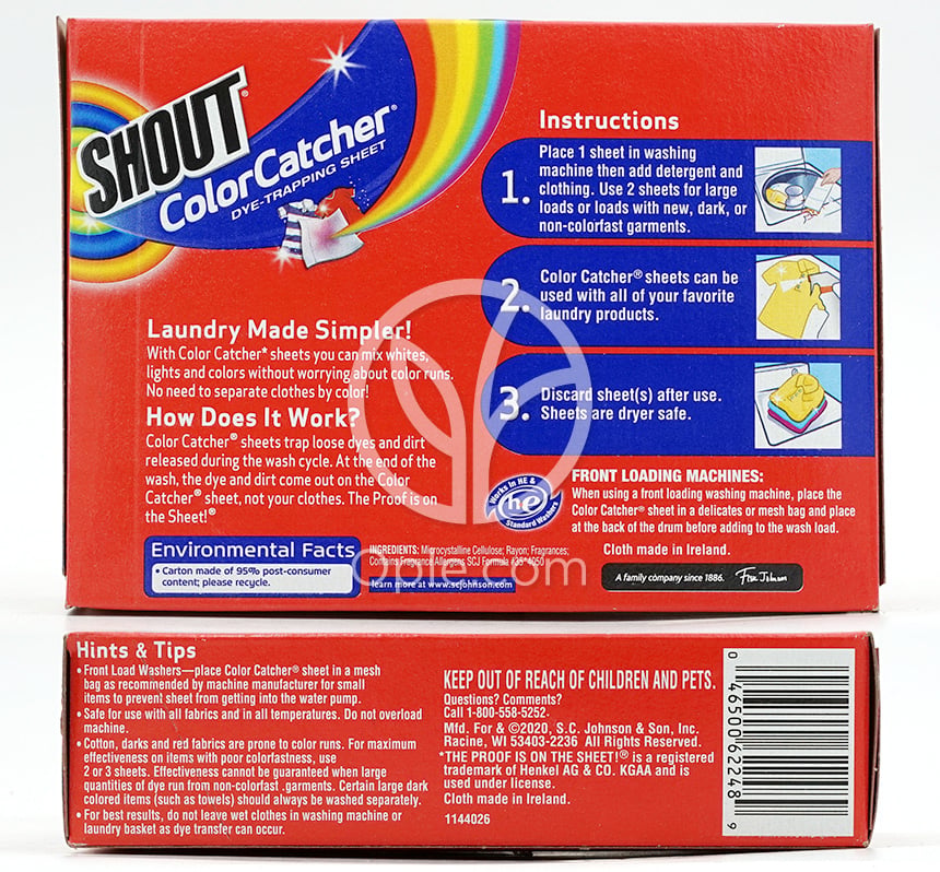 Shout Color Catcher Dye-Trapping Sheet,  24 Sheets — 후면