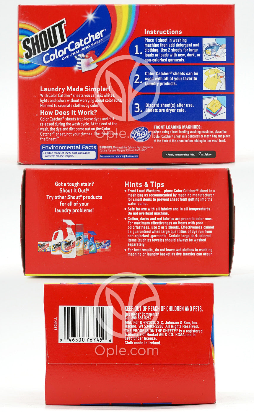 Shout Color Catcher Dye-Trapping Sheet Value Pack,  72 Sheets — 후면