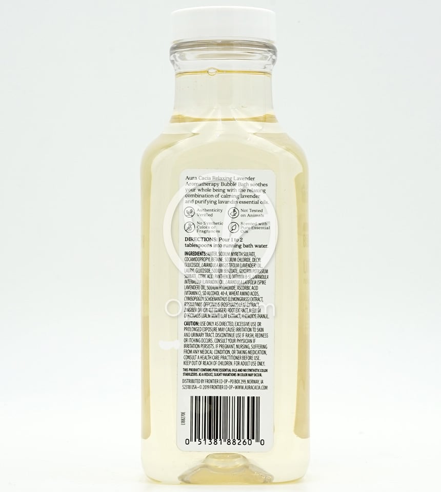 아우라카시아_아로마테라피 버블 배스 라벤더, 384ml — 후면