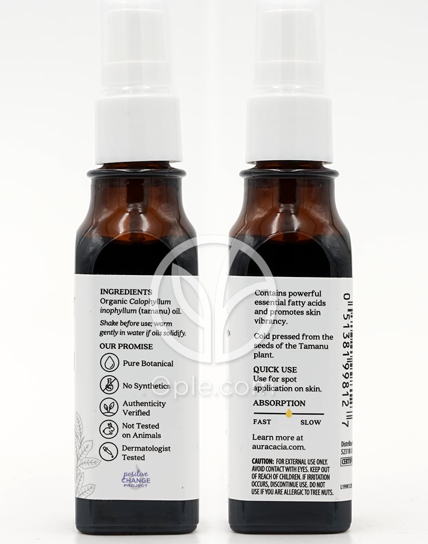 アウラカシア_オーガニック ナリッシング タマヌ オイル 30ml — 후면
