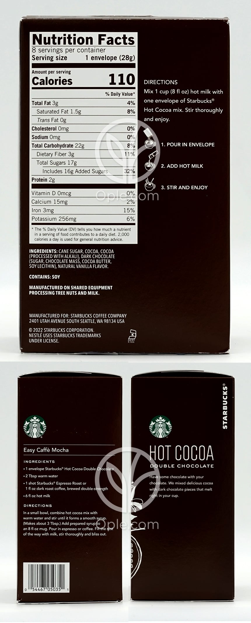 Hot Cocoa Double Chocolate,  8 oz — 후면