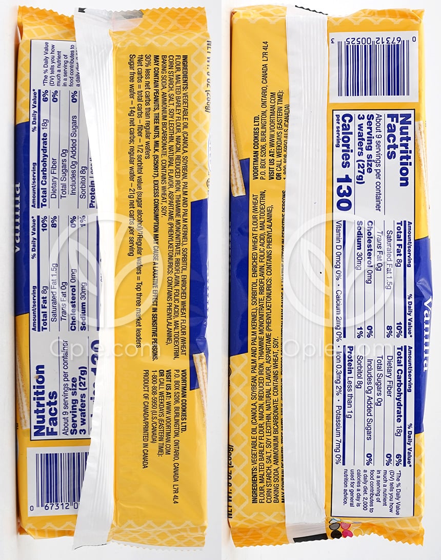 砂糖不使用バニラウエハース 9oz — 후면