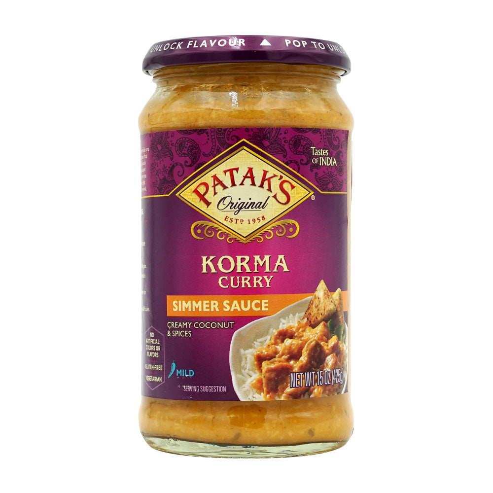 Patak's Korma Curry Simmer Sauce Mild Spicy, 425g