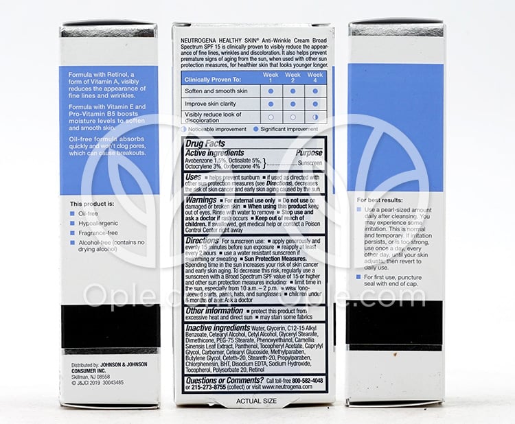 Healthy Skin, Anti-Wrinkle Cream with Sunscreen SPF 15  1.4 oz — 후면
