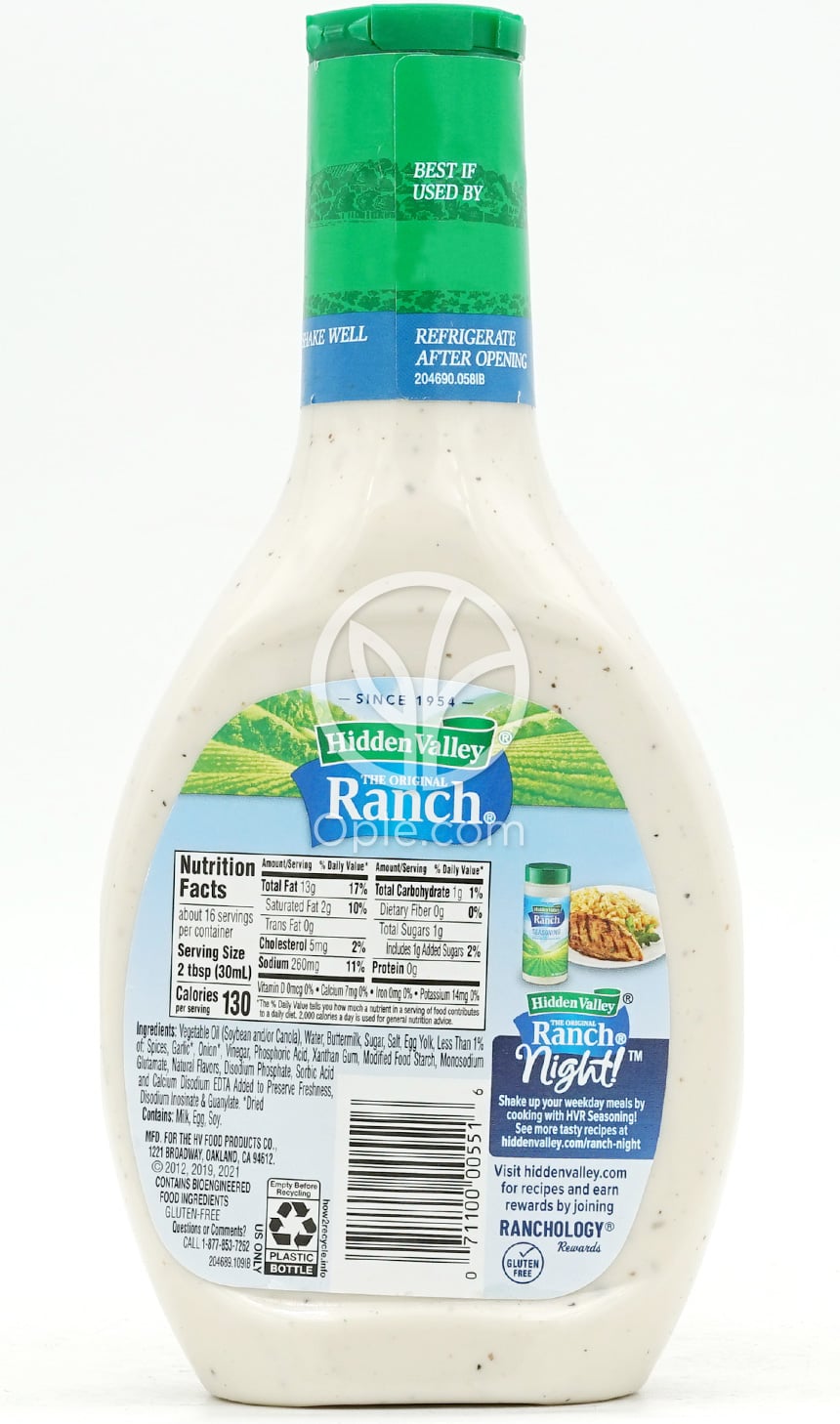 The Original Ranch Topping & Dressing,  16 fl oz — 후면