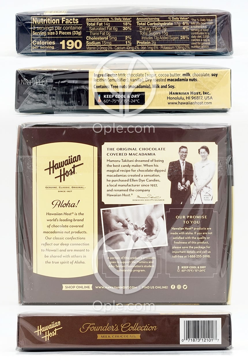 Founders Collection Milk Chocolate 9 Pieces,  3.5 oz — 후면