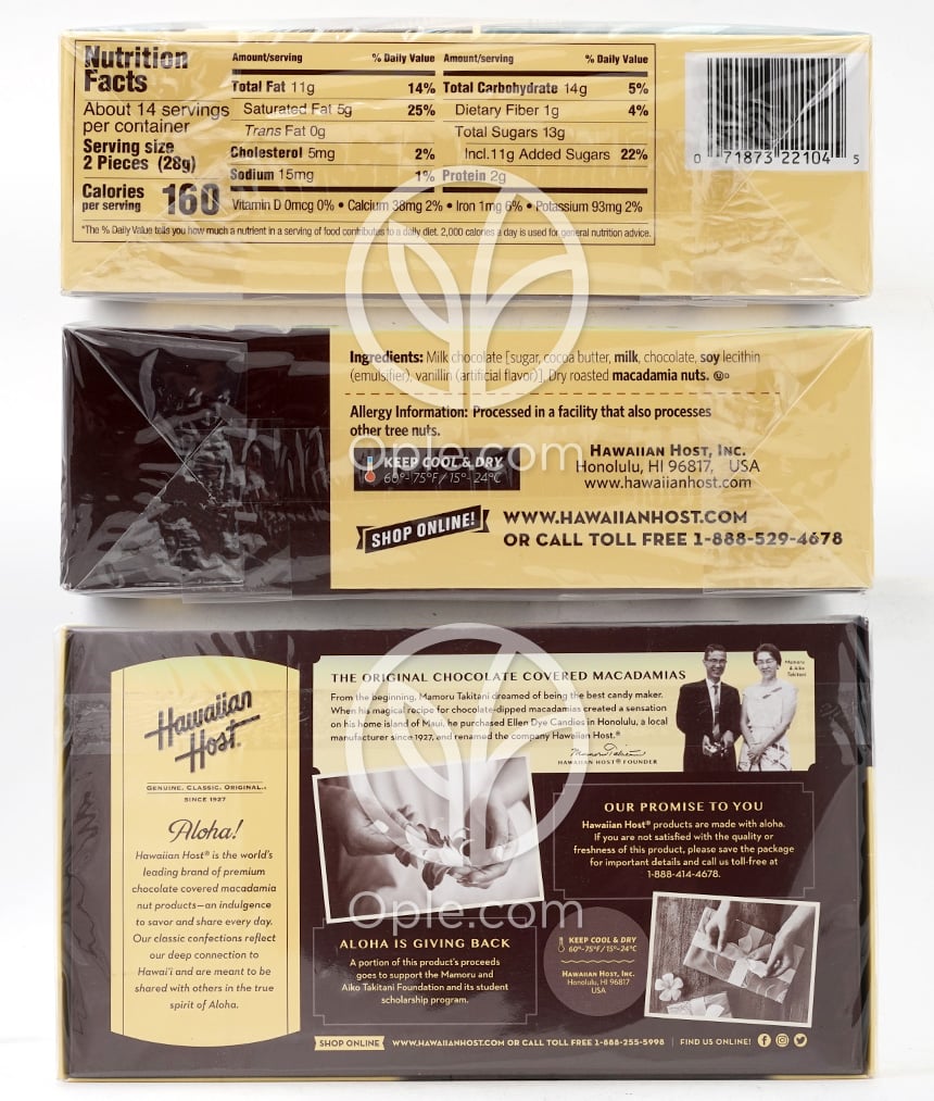 AlohaMacs Milk Chocolate 28 Pieces,  14 oz — 후면
