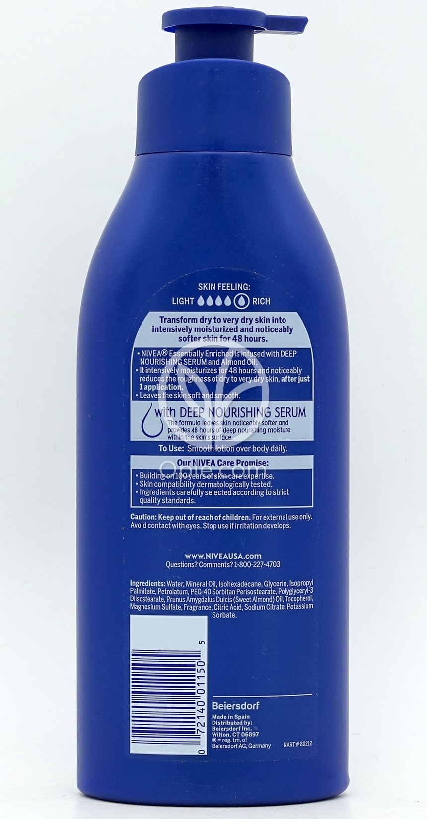니베아_에센셜리 엔리치드 48 시간 모이스처 바디 로션, 500ml — 후면