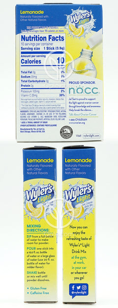 Singles to Go Drink Mix Lemonade Sugar Free,  10 Sticks