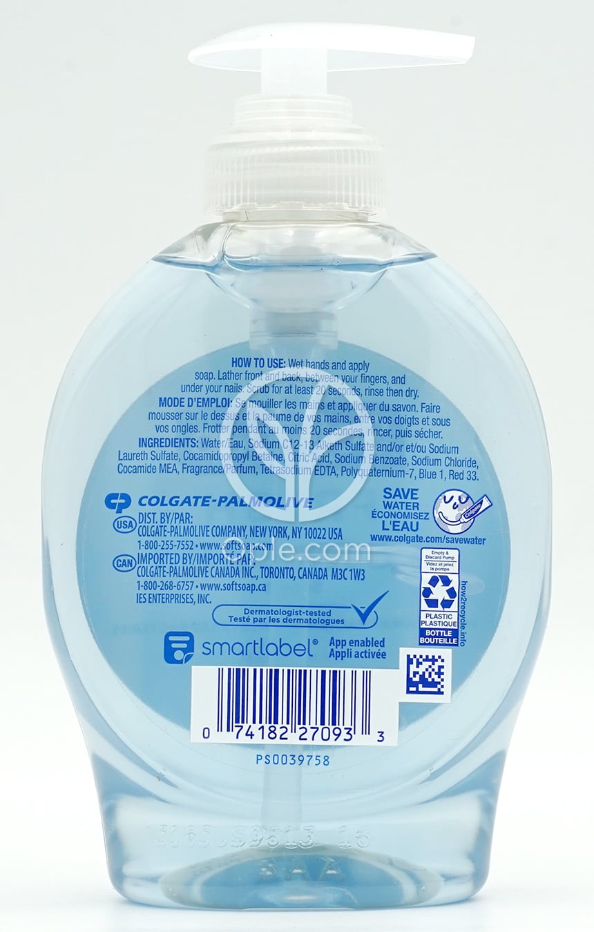 소프트솝_리퀴드 핸드 솝 프레쉬 브리즈 향, 221ml — 후면
