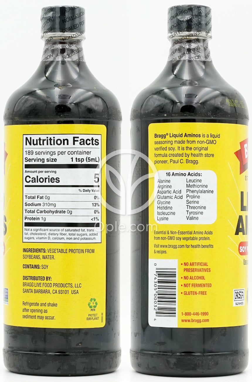 ブラッグ_リキッドアミノ 大豆プロテイン調味料、946ml — 후면
