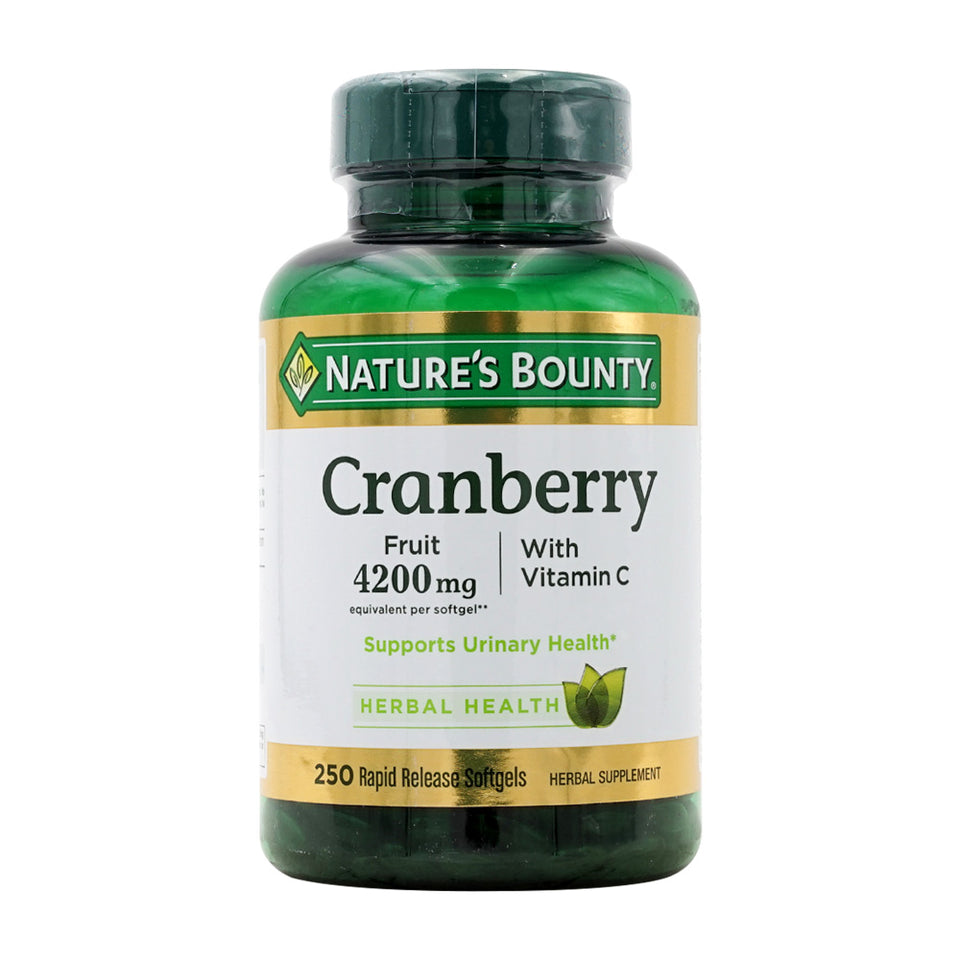 ネイチャーズバウンティ_クランベリーフルーツ 4200mg ウィズ ビタミンC、250ラピッドリリースソフトジェル