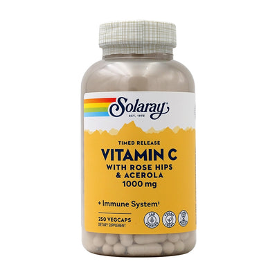 ソラレー_タイムリリース ビタミンC with ローズヒップ＆アセロラ 1000mg、ベジカプセル250粒