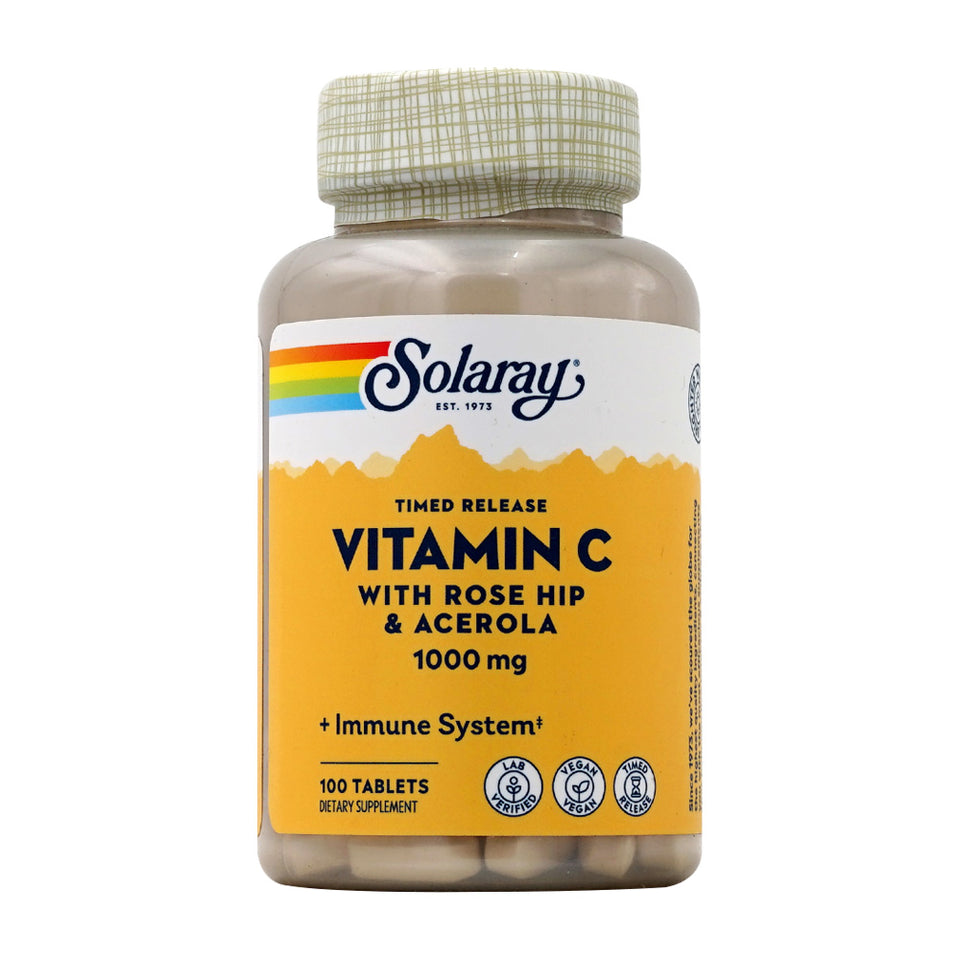 SOLARAY_タイムリリース ビタミンC with ローズヒップ&アセロラ 1000mg、100錠