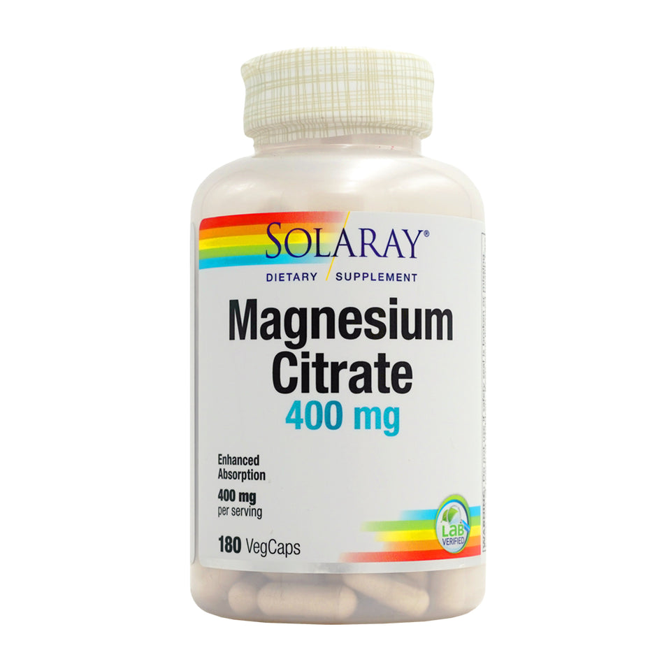 Solaray マグネシウム シトレート 400mg、180ベジカプセル