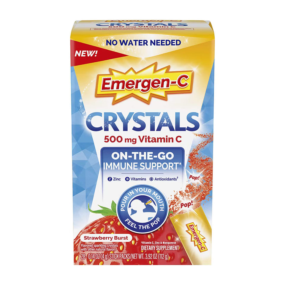 エマージェン-C クリスタル オン ザ ゴー ビタミンC 500mg ストロベリーバースト、28本パック