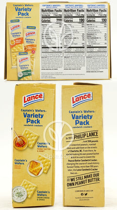 Captains Wafers Sandwich Crackers 3 Flavors Variety Pack,  8 Packs