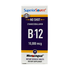 슈페리어소스_노 샷 시아노코발라민 B-12 10000mcg, 60 인스턴트 디졸브타블렛