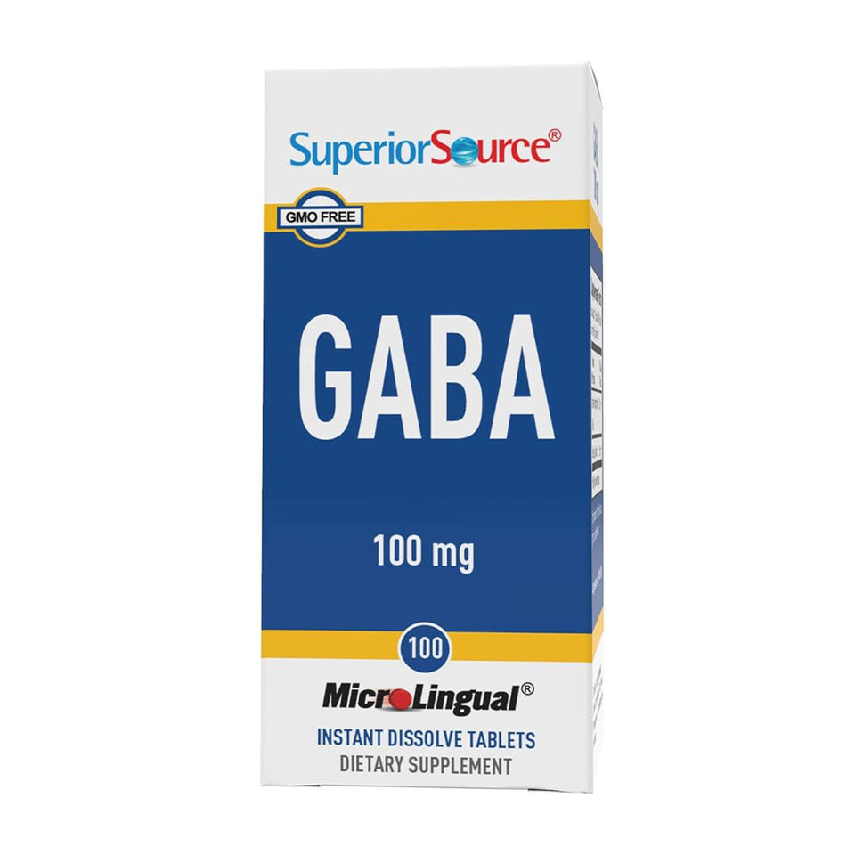 슈페리어소스_가바 (감마-아미노부티르산) 100mg, 100 인스턴트 디졸브타블렛