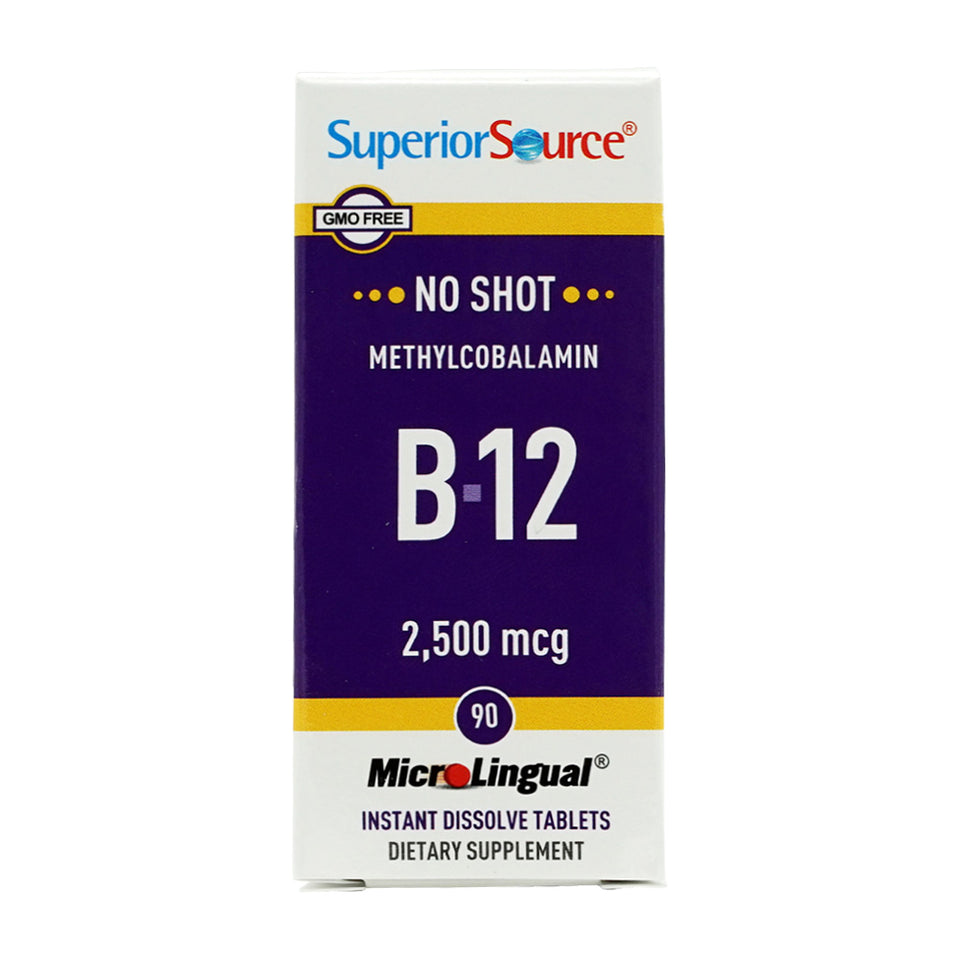 スペリオルソース_ノーショットメチルコバラミンB-12 2500mcg、90インスタント溶解タブレット