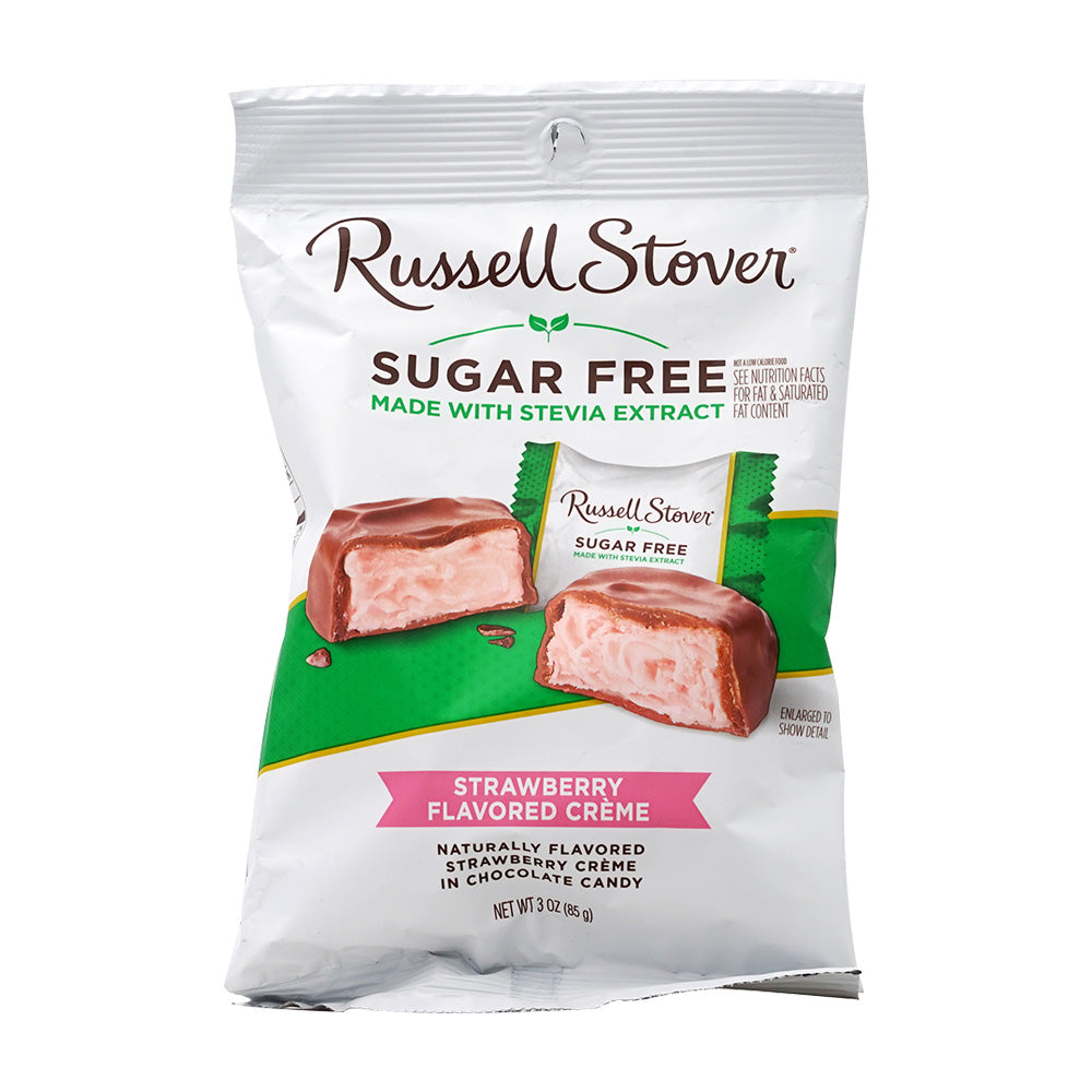 ラッセルストーバー シュガーフリー ナチュラル フレーバー ストロベリークリーム イン チョコレートキャンディバッグ、85g