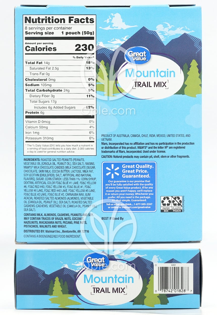 Mountain Trail Mix,  8 Pouches — 후면