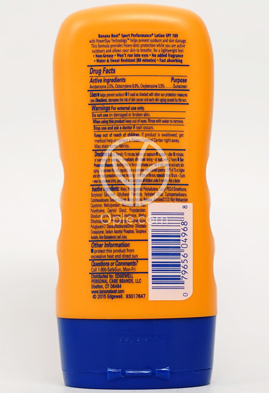 スポーツパフォーマンス サンスクリーンローション SPF100 4液量オンス — 후면