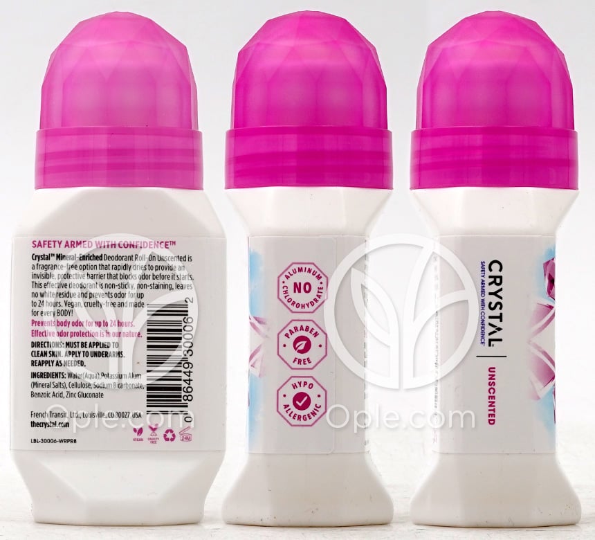 クリスタル_ミネラルエンリッチド デオドラント ロールオン 無香料、66ml — 후면