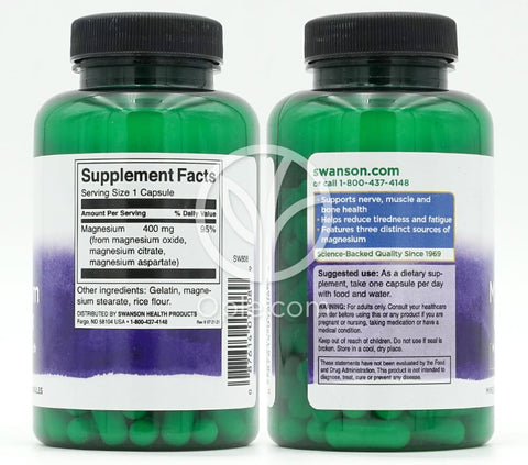 스완슨_트리플 마그네슘 컴플렉스 400mg, 100캡슐