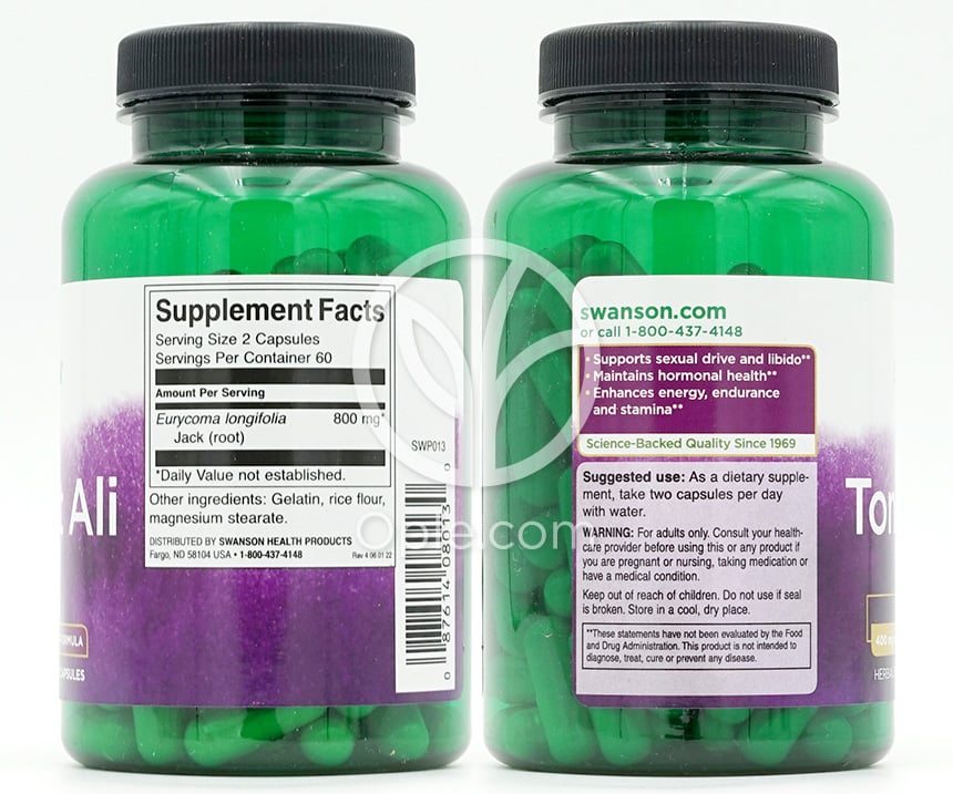 スワンソン_トンカットアリ 400mg、120カプセル — 후면