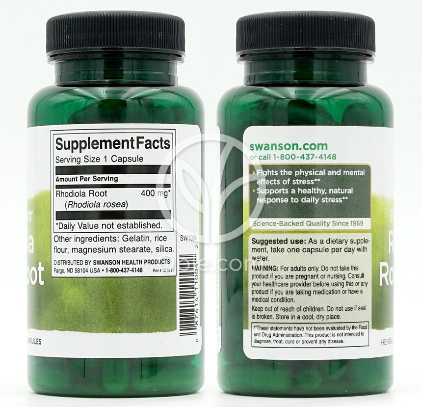 スワンソン_フルスペクトラム ロディオラ ロゼア根 400mg、100カプセル — 후면