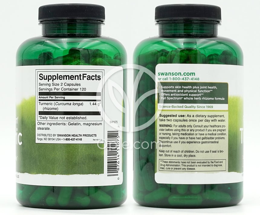 スワンソン_フルスペクトラムターメリック 720mg、240カプセル — 후면