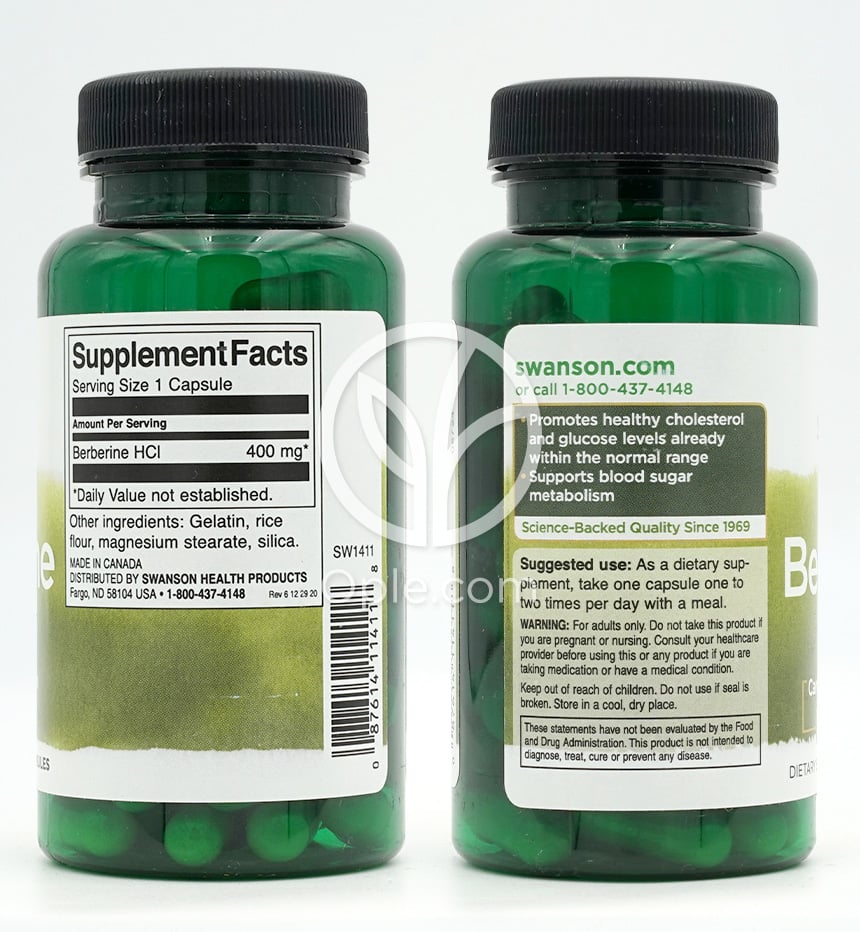 スワンソン_ベルベリン 400mg、60カプセル — 후면