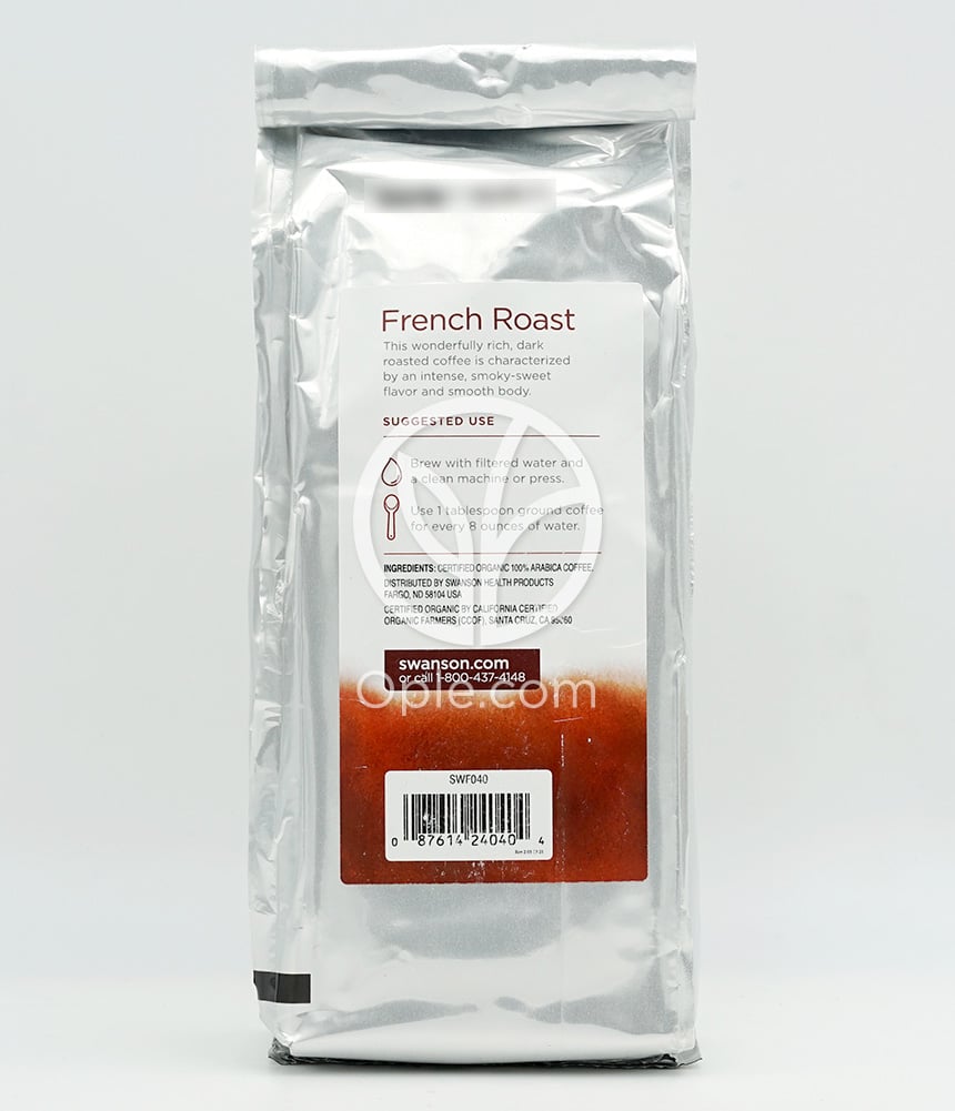 Organic French Roast Ground Coffee Dark Roast,  16 oz — 후면
