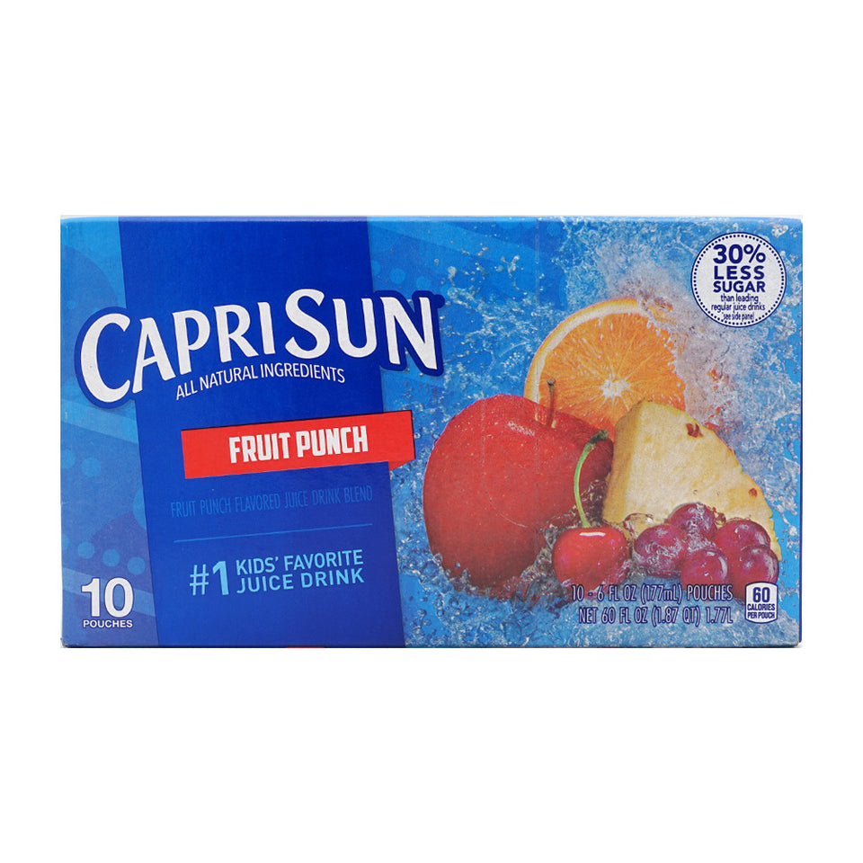 Capri Sun フルーツパンチ味ジュースドリンクブレンド、6液量オンス x 10袋
