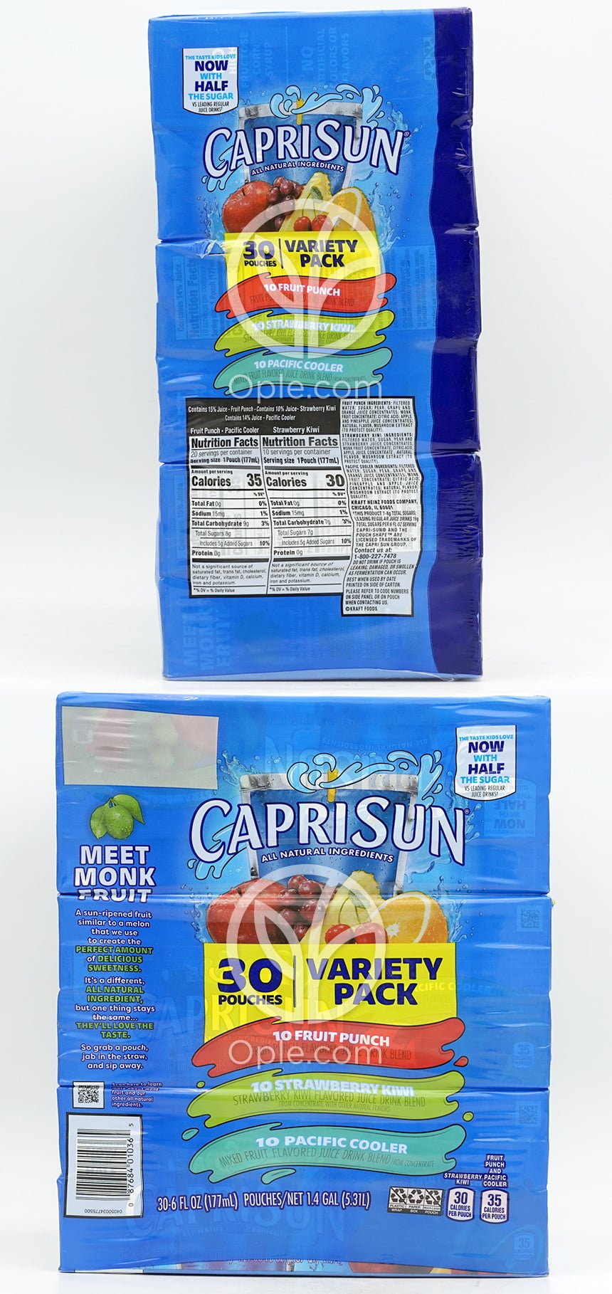 Capri Sun バラエティーパック（フルーツパンチ、ストロベリーキウイ、パシフィッククーラー）、30個入り — 후면