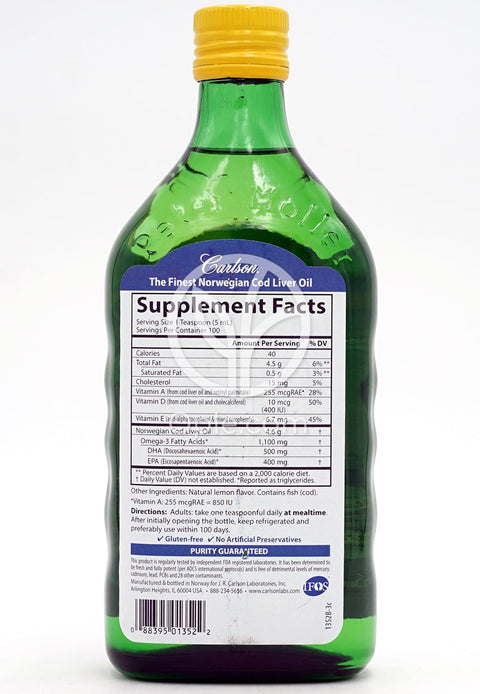 カールソンラボ_ノルウェー産タラ肝油レモン、500ml