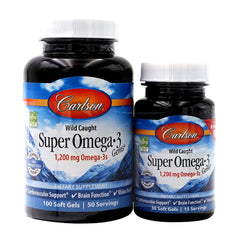 Carlson Labs_スーパーオメガ3フィッシュオイル (100+30ソフトジェル) 1200mg、130ソフトジェル