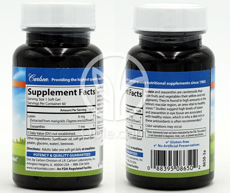 カールソンラボ_ルテイン 6mg、60ソフトジェル — 후면
