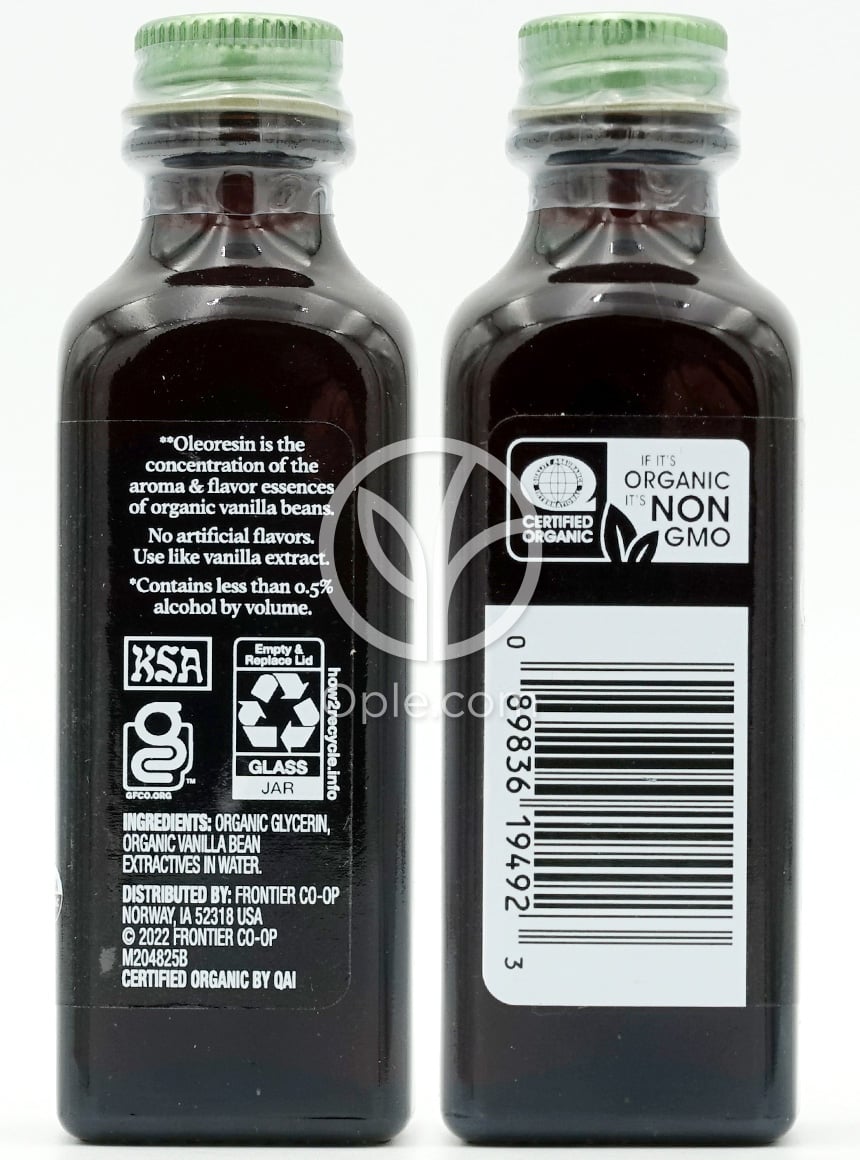 심플리오가닉_퓨어 마다가스카르 바닐라 논 알콜 향료, 59ml — 후면
