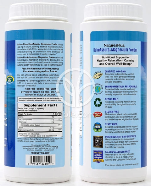 네이쳐스플러스_캄어슈어 마그네슘 파우더 420mg 리프레싱 내추럴 오렌지 맛, 522g