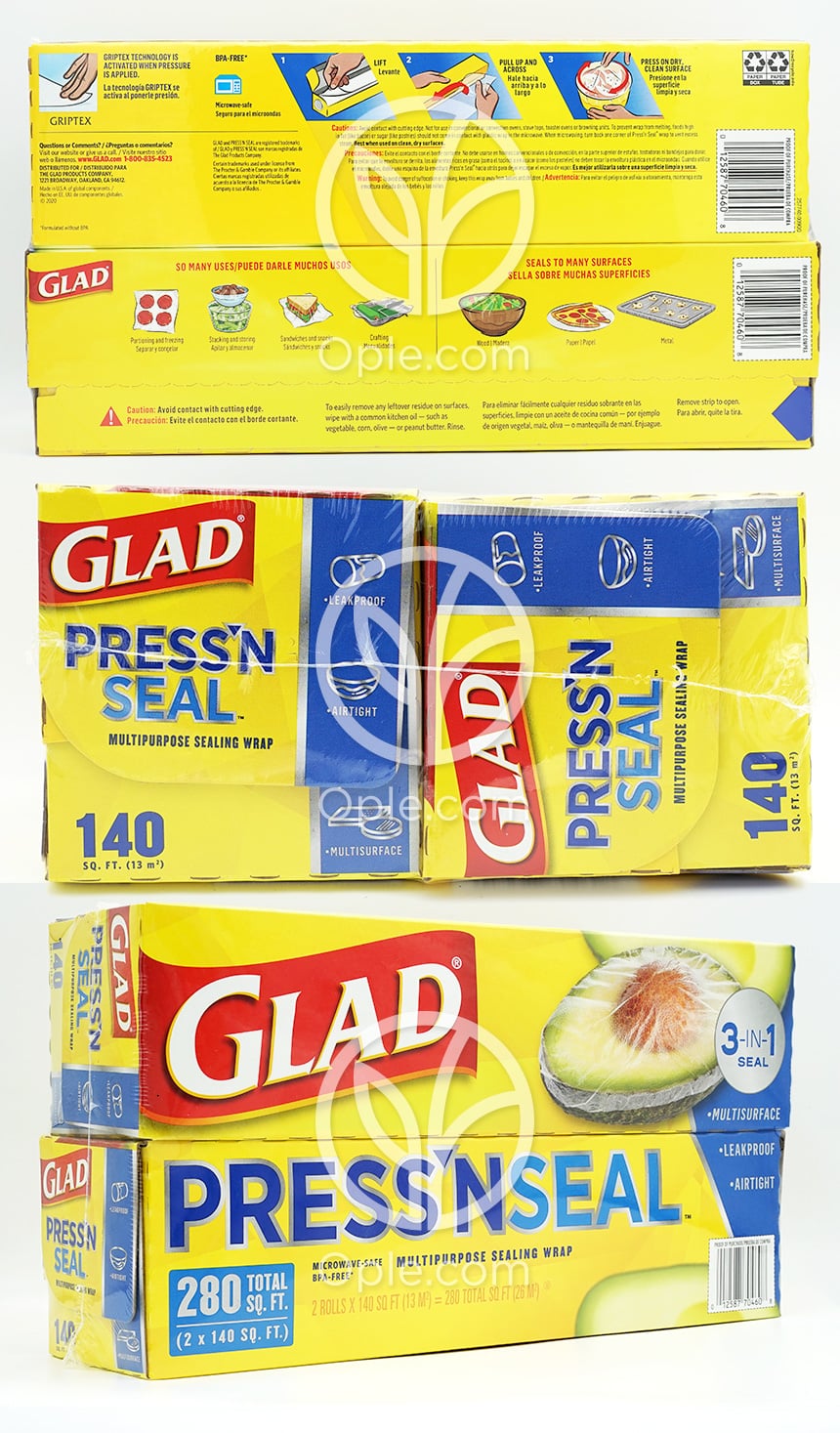 グラッド_プレス＆シール多用途フードラップ（140平方フィート×2パック）、1セット — 후면