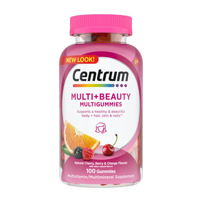 Centrum_Centrum Multi+Beauty マルチグミ ナチュラルチェリー、ベリー＆オレンジ味、100グミ