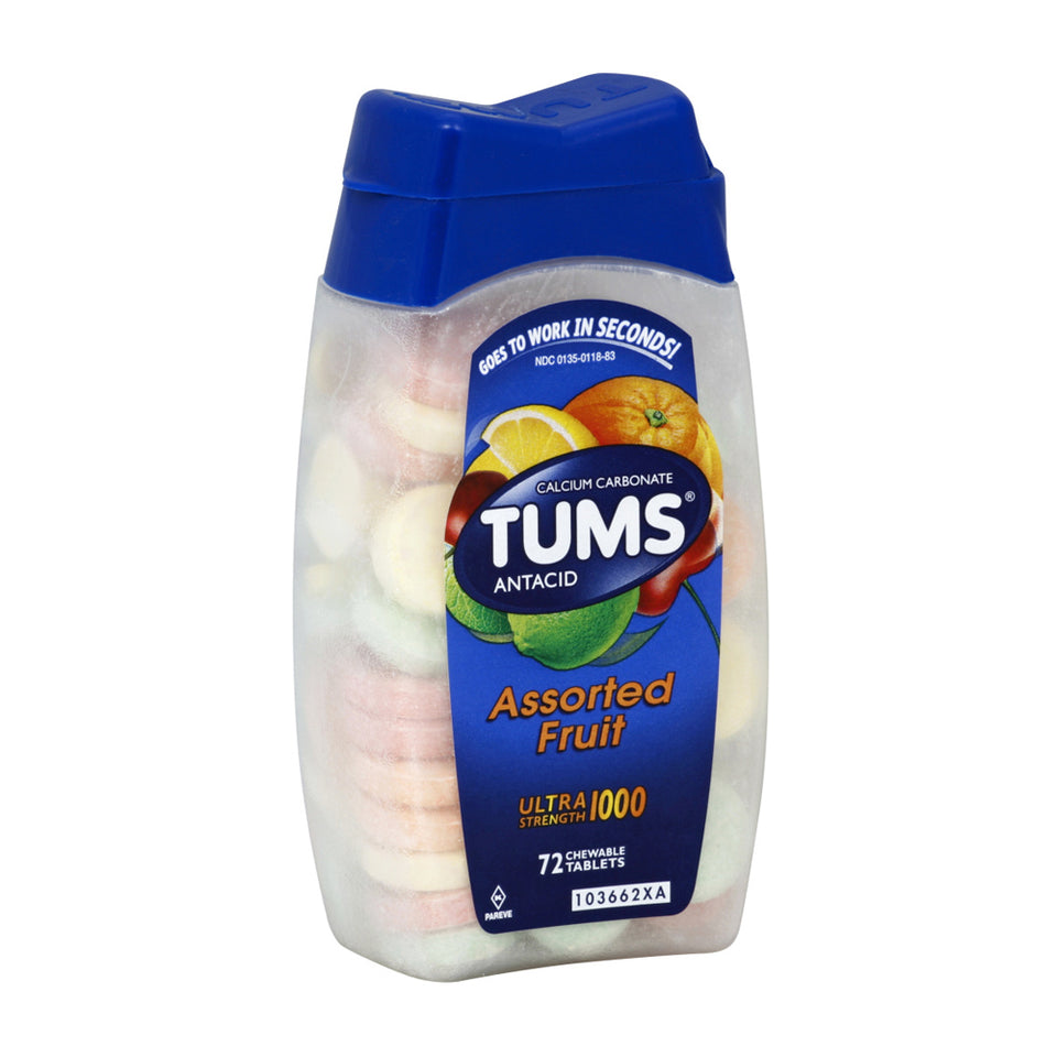 Tums_Tums Ultra Strength 1000 フルーツ味 72 チュアブルタブレット