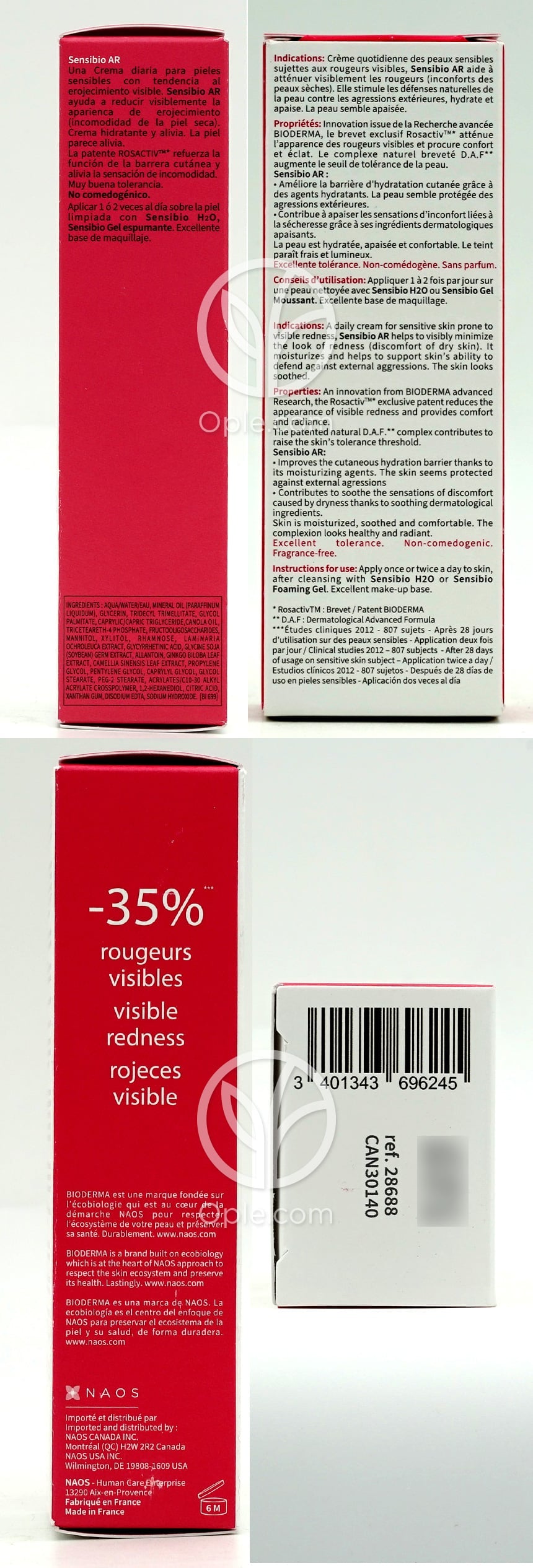 ビオデルマ_サンシビオ AR アンチレッドネスケア、40ml — 후면