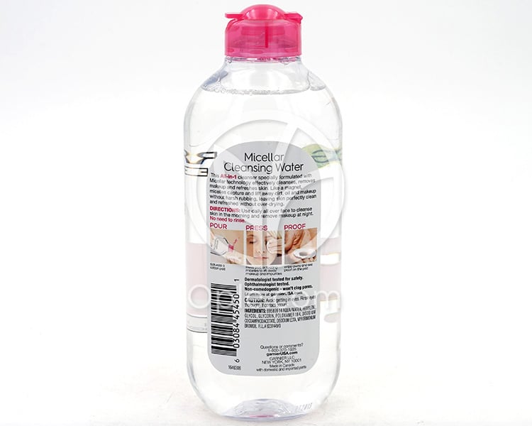 SkinActive, Micellar Cleansing Water, All-in-1  13.5 fl oz — 후면
